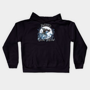 Mother's Day Blessed Dog Mom Mystic Blue Kids Hoodie